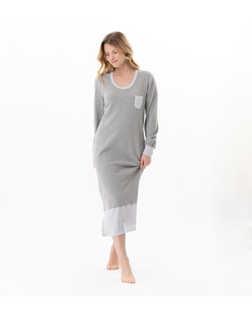 Chemise de nuit longue Flocon 111 gris chiné