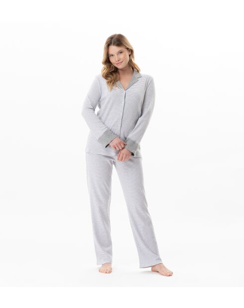 Pyjama boutonné Flocon 106 gris chiné
