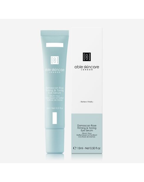 Sérum contour des yeux raffermissant et tonifiant à la rose de Damas - 15ml