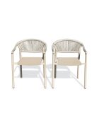 Set van 2 Sumba tuinfauteuils in aluminium en greige textileen - 56,5x63x73 cm