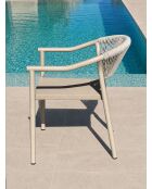 Set van 2 Sumba tuinfauteuils in aluminium en greige textileen - 56,5x63x73 cm