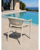 Set van 2 Sumba tuinfauteuils in aluminium en greige textileen - 56,5x63x73 cm