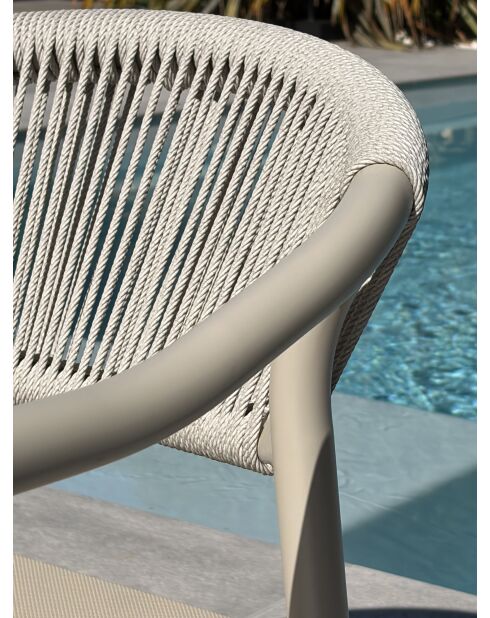 Set van 2 Sumba tuinfauteuils in aluminium en greige textileen - 56,5x63x73 cm