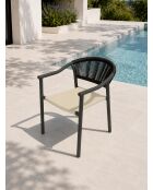 Set van 2 Sumba tuinstoelen in aluminium en antracietgrijs greige textilene - 56,5x63x73 cm