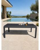 Hanoi Gartentisch aus anthrazitgrauem Aluminium - 220x100 cm
