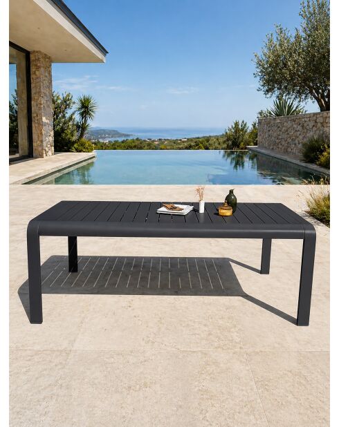 Hanoi Gartentisch aus anthrazitgrauem Aluminium - 220x100 cm