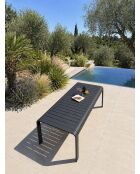 Hanoi Gartentisch aus anthrazitgrauem Aluminium - 220x100 cm