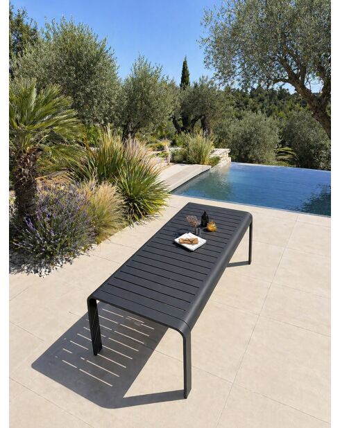 Hanoi Gartentisch aus anthrazitgrauem Aluminium - 220x100 cm