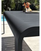 Hanoi Gartentisch aus anthrazitgrauem Aluminium - 220x100 cm