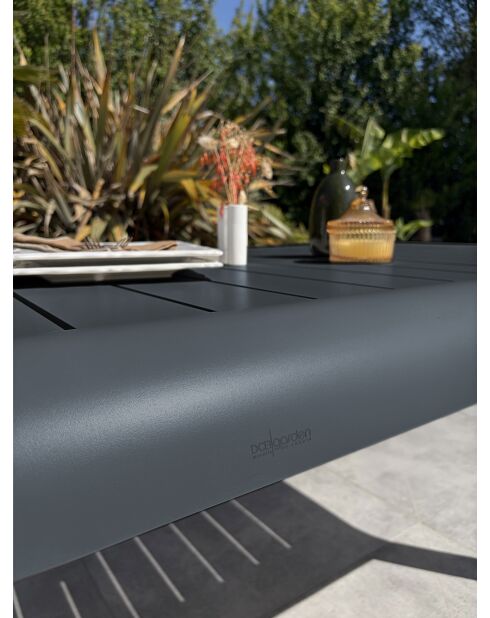 Hanoi Gartentisch aus anthrazitgrauem Aluminium - 220x100 cm