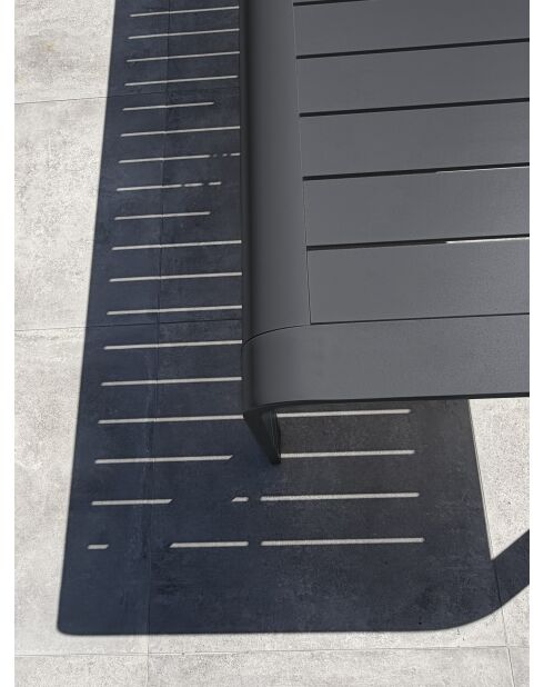 Hanoi Gartentisch aus anthrazitgrauem Aluminium - 220x100 cm