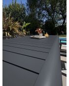 Ensemble table de jardin Hanoi en aluminium et 6 fauteuils Sumba gris anthracite - 7 pièces