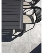 Ensemble table de jardin Hanoi en aluminium et 6 fauteuils Sumba gris anthracite - 7 pièces