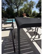 Ensemble table de jardin Hanoi en aluminium et 6 fauteuils Sumba gris anthracite - 7 pièces