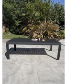 Ensemble table de jardin Hanoi en aluminium et 6 fauteuils Sumba gris anthracite - 7 pièces