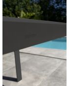 Tonga tuintafel in aluminium en polywood blad in antracietgrijze houtlook - 120x80 cm