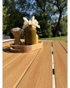 Tonga tuintafel in aluminium en polywood blad in antracietgrijze houtlook - 120x80 cm
