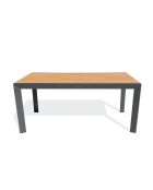 Tonga tuintafel in aluminium en polywood blad in antracietgrijze houtlook - 170x80 cm