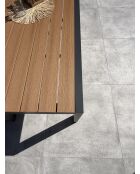 Tonga tuintafel in aluminium en polywood blad in antracietgrijze houtlook - 170x80 cm