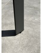 Tonga tuintafel in aluminium en polywood blad in antracietgrijze houtlook - 170x80 cm