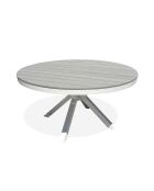 Elba ronde aluminium tuintafel met wit polywood blad - D.142 cm