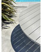 Elba ronde aluminium tuintafel met wit polywood blad - D.142 cm