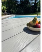 Elba ronde aluminium tuintafel met wit polywood blad - D.142 cm