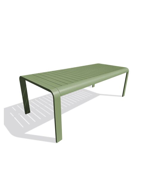 Hanoi Gartentisch aus olivgrünem Aluminium - 220x100 cm