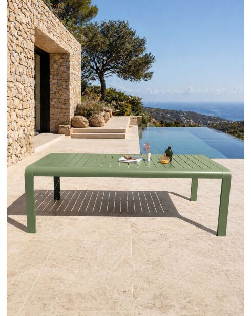 Hanoi Gartentisch aus olivgrünem Aluminium - 220x100 cm