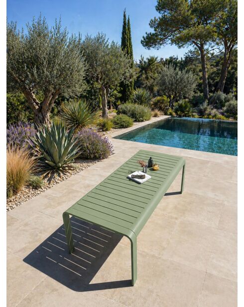Hanoi Gartentisch aus olivgrünem Aluminium - 220x100 cm