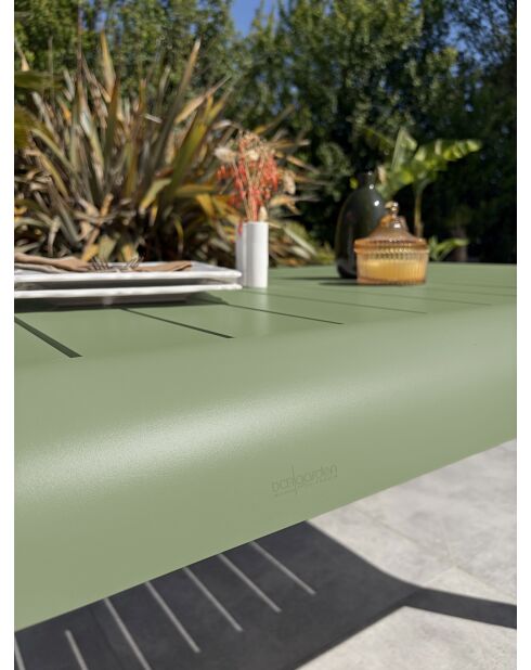 Hanoi Gartentisch aus olivgrünem Aluminium - 220x100 cm