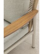 Mueble de jardín Verona de 5 plazas en aluminio y cuerda greige, 5 piezas