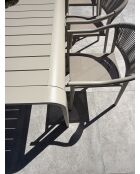 Ensemble table de jardin Hanoi en aluminium et 6 fauteuils Sumba grège - 7 pièces