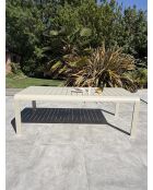 Ensemble table de jardin Hanoi en aluminium et 6 fauteuils Sumba grège - 7 pièces