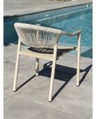 Ensemble table de jardin Hanoi en aluminium et 6 fauteuils Sumba grège - 7 pièces