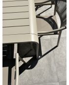 Ensemble table de jardin Hanoi en aluminium et 8 fauteuils Sumba grège - 9 pièces