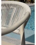 Ensemble table de jardin Hanoi en aluminium et 8 fauteuils Sumba grège - 9 pièces