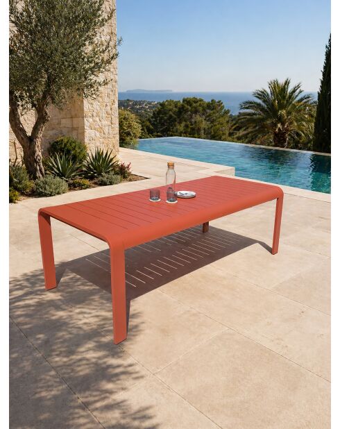Hanoi Gartentisch aus Terrakotta aus Aluminium - 220x100 cm