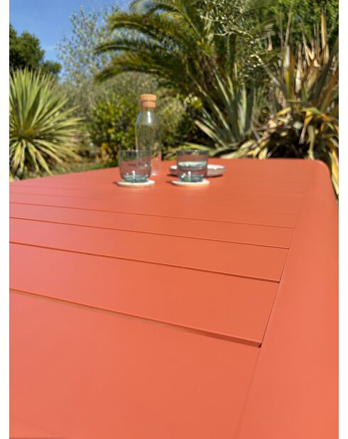 Hanoi Gartentisch aus Terrakotta aus Aluminium - 220x100 cm