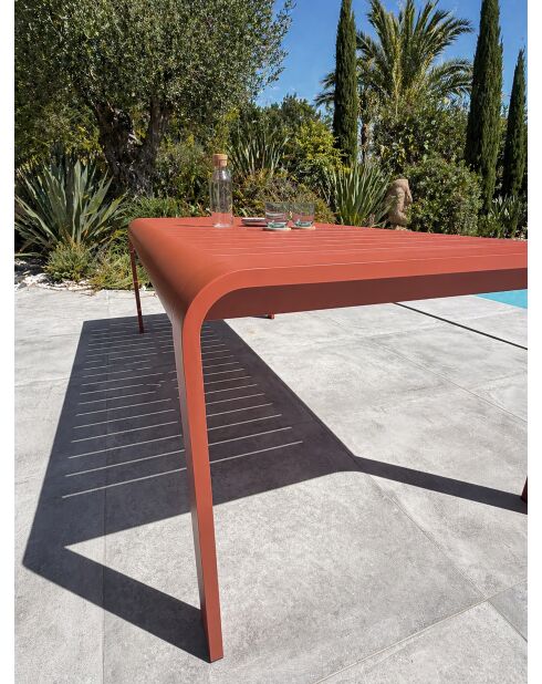 Hanoi Gartentisch aus Terrakotta aus Aluminium - 220x100 cm