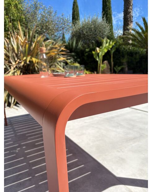 Hanoi Gartentisch aus Terrakotta aus Aluminium - 220x100 cm