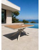 Gartentisch Lamu aus Aluminium und Polywood-Platte in grauer Holzoptik — 180x100 cm