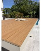 Gartentisch Lamu aus Aluminium und Polywood-Platte in grauer Holzoptik — 180x100 cm