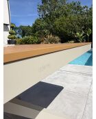 Gartentisch Lamu aus Aluminium und Polywood-Platte in grauer Holzoptik — 180x100 cm