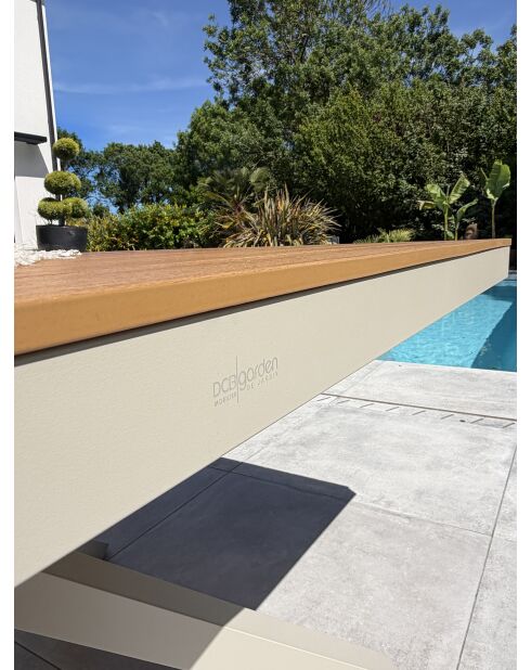 Gartentisch Lamu aus Aluminium und Polywood-Platte in grauer Holzoptik — 180x100 cm