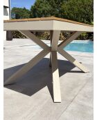 Gartentisch Lamu aus Aluminium und Polywood-Platte in grauer Holzoptik — 180x100 cm