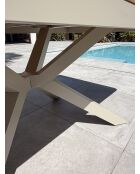 Gartentisch Lamu aus Aluminium und Polywood-Platte in grauer Holzoptik — 180x100 cm