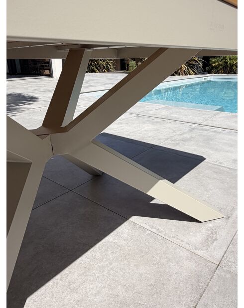 Gartentisch Lamu aus Aluminium und Polywood-Platte in grauer Holzoptik — 180x100 cm
