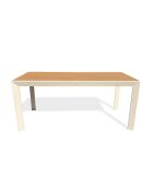 Gartentisch Tonga aus Aluminium und Polywood-Platte in Greige-Holzoptik - 170x80 cm