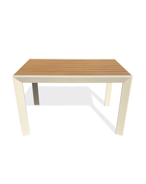 Tonga tuintafel in aluminium en polywood blad in greige houtlook - 120x80 cm